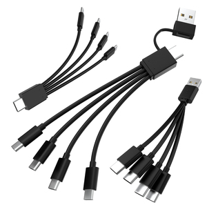 Venta al por mayor de fábrica TPE <span class=keywords><strong>Cable</strong></span> PLANO 4 en 1 <span class=keywords><strong>Cable</strong></span> de carga <span class=keywords><strong>Usb</strong></span> 15cm Tipo <span class=keywords><strong>C</strong></span> <span class=keywords><strong>corto</strong></span> <span class=keywords><strong>Cable</strong></span> de carga rápida para batería Banco de energía - Product Image 1