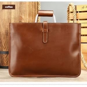 Maletín de Cuero Crazy Horse de 13/15 Pulgadas, Lujoso y Suave, para Hombre, Maletín de Trabajo y Bolsa de Mensajero de Cuero Genuino - Product Image 2