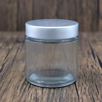 Bocaux en verre transparent à face droite de qualité laboratoire avec double couvercle en aluminium pour capsules pharmaceutiques récipients de stockage des aliments
