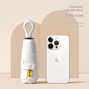 Paraguas <span class=keywords><strong>de</strong></span> Bolsillo Manual Plegable Mini <span class=keywords><strong>de</strong></span> 5 Pliegues y 6 Varillas con <span class=keywords><strong>Protección</strong></span> <span class=keywords><strong>UV</strong></span> y Revestimiento Negro para Mujer, Ideal para Días Soleados y Lluviosos - Product Image 1