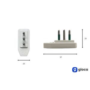 Prise électrique plate Gloca 10A 250V blanche, norme italienne, avec mise à la terre, lot de 5 - Product Image 2