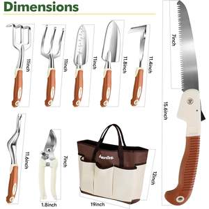 Juego de herramientas de jardín MelonArt, 10 piezas, mango ergonómico de aluminio resistente, bolsa de almacenamiento para el cuidado de plantas al aire libre - Product Image 2