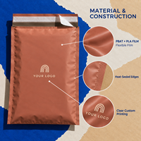 Sac d'expédition compostable en plastique personnalisé, sac de courrier auto-adhésif pour l'emballage professionnel