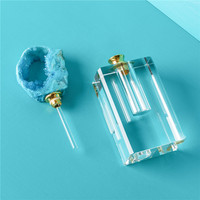 Mini bouteille de parfum carrée en cristal faite à la main de 50ml pierre précieuse d'agate de pierre de quartz souvenir naturel écologique amour Europe