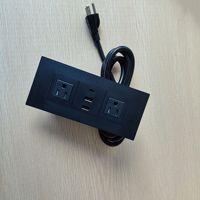 Prise de bureau industrielle encastrée USB Type-C à charge rapide, norme américaine, avec port C PD20W, cordon d'alimentation 1,5 m