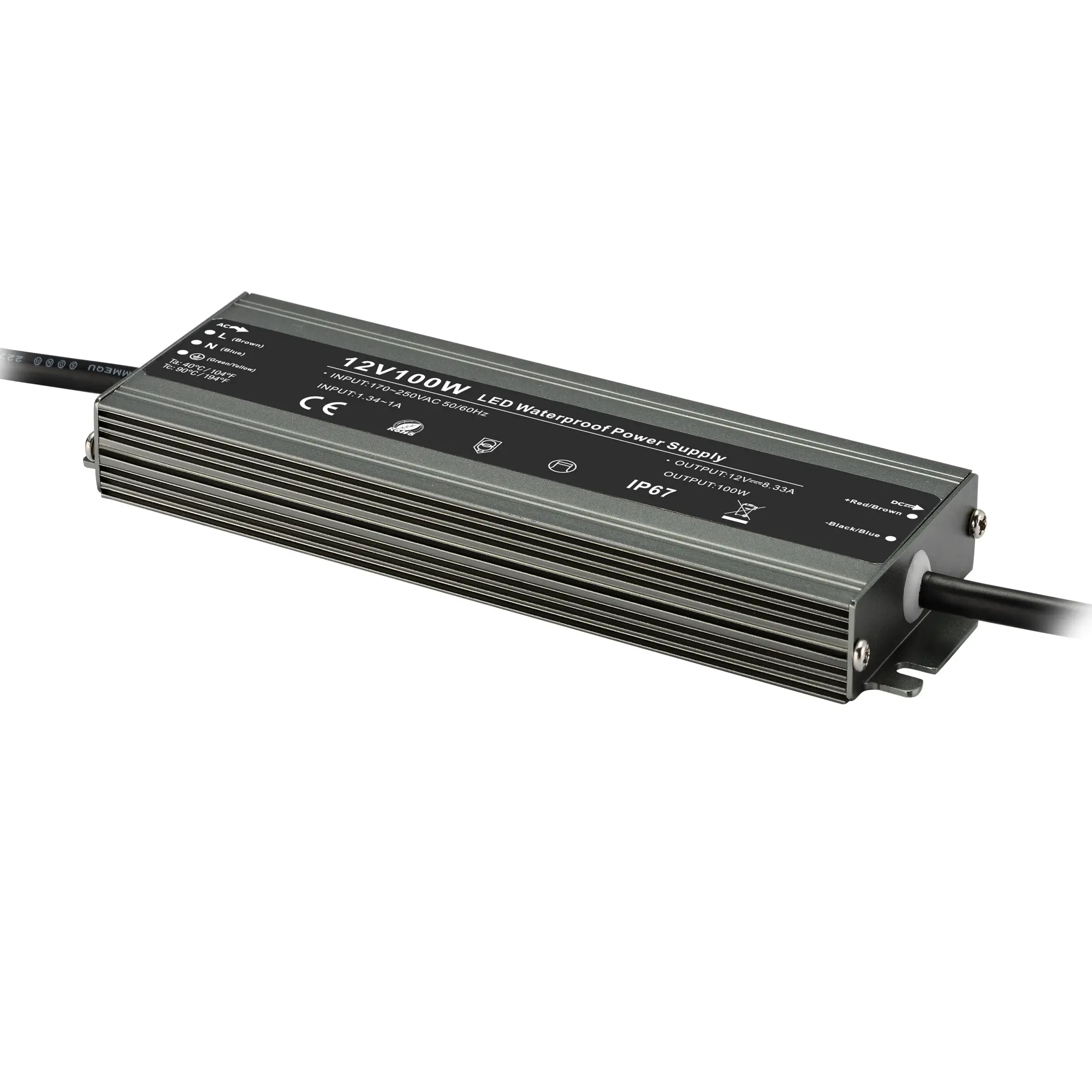 Fuente de alimentación delgada Led Driver 100W 200W 300W 24V Transformador de CC para exteriores para tira de LED Controlador Led de voltaje constante