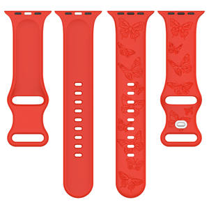 <span class=keywords><strong>Cinturino</strong></span> Ivatchs8 in Silicone con Fibbia a 8 e Motivo a Farfalla Goffrato Intagliato al Laser per <span class=keywords><strong>Apple</strong></span> <span class=keywords><strong>Watch</strong></span> Nuovi Cinturini per Smartwatch - Product Image 3