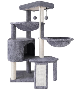 Fabriek Oem <span class=keywords><strong>3</strong></span>-<span class=keywords><strong>Tier</strong></span> Kattenboom Met <span class=keywords><strong>Condo</strong></span> En 2 Hangmatten-Multi-Level <span class=keywords><strong>Cat</strong></span> Tower Voor Indoor Katten - Product Image 1