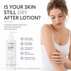 Leche Corporal Suave de Marca Privada con 10% de Urea, NMF, Niacinamida y Ceramida, Loción Hidratante para Piel Seca, Áspera y Escamosa - Product Image 3