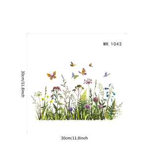 Autocollants décoratifs pour siège de toilette de salle de bain Autocollants fleurs et papillons amovibles en PVC imperméable - Product Image 4