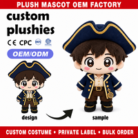 Peluche personnalisée, pirate capitaine, figurine en peluche, jouet mascotte doux, OEM ODM, créez votre design