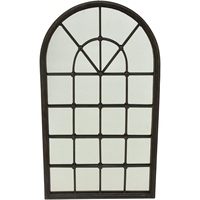PARISLOFT 28" H Elegant Window Shaped Black Metal Framed MirrorFarmhouse Window Pane Mirror,Country Wall DecorFarmhouse Wall Dec