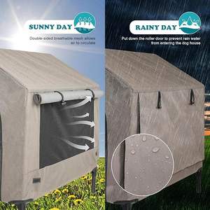 Furnitur dan kandang hewan peliharaan yang nyaman ditinggikan dengan pendingin udara logam padat untuk anjing dan burung kandang hewan peliharaan - Product Image 4