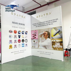 Xách tay 10x10 seg Backlit gian hàng triển lãm Thiết kế thương mại di động hiển thị Backdrop LED l-hình góc hộp đèn - Product Image 4