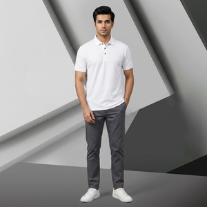 Casual Summer Men's Polyester <b>Waffle</b> Jacquard t <b>Shirt</b> Quick Drying Cool Custom Short Sleeve Polo <b>Shirt</b> for Men - Product Image 1