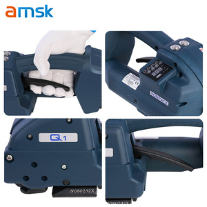 Machine de cerclage PET/PP à batterie portable électrique Q1 pour les travaux d'emballage de panneaux de briques en bois de marchandises lourdes - Product Image 4