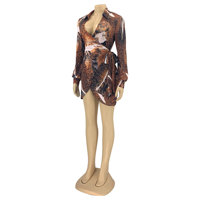 Robe longue d'été pour femmes, couleur, Sexy, imprimé léopard, bande, fente, col en V, irrégulière, portefeuille, tenue de soirée, collection 2020