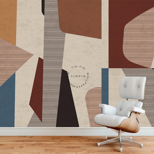 Carta <span class=keywords><strong>da</strong></span> parati geometrica colorata peeling e incollatura bohémien <span class=keywords><strong>murales</strong></span> di arte astratta - Product Image 5
