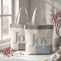 Sac en toile de Noël en coton épais, avec motifs de Noël variés, personnalisable et personnalisable en gros, pour courses et marchandises, avec support de personnalisation rapide