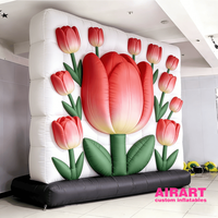 Mur de fleurs gonflable de 8 pieds x 8 pieds pour la décoration de mariage, mur de fleurs artificielles personnalisé pour les idées de fête