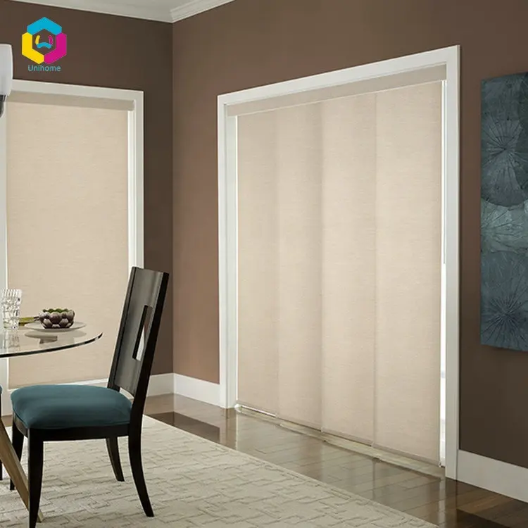 Automatic motorized panel track blind curtain for the living room