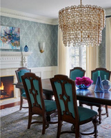 Luz de cristal Simple de estilo americano, Villa de lujo, lámpara de cobre completa, restaurante, dormitorio, candelabro de cascada grande personalizado