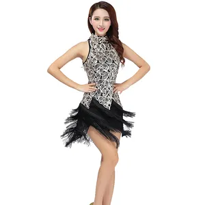 High Quality Latin Dance Dress Performance Wear Costumes Women Sequin Dance Dress Tassel Dresses 1920s Flapper Gatsby Party