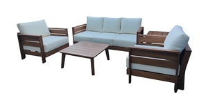 Design moderne Ensemble de canapés sectionnels en bois d'eucalyptus de haute qualité Mobilier d'extérieur pour hôtels, patios, jardins, villas, maisons, arrière-cours - Product Image 2