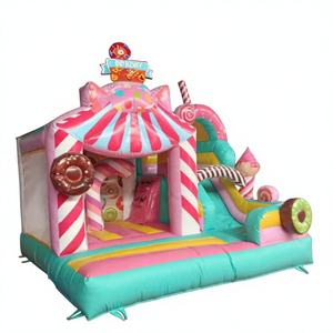 Casa de Brinco Inflable de PVC de Grado Comercial, Mini Casa de Dulces, Combo de Casa de Brinco con Fácil Instalación, 3.5m X 4.2m - Product Image 1