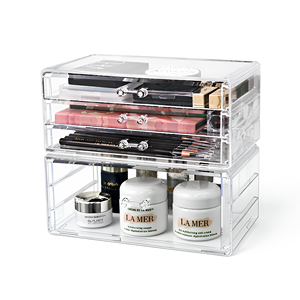 Máy tính để bàn trong suốt chống bụi ngăn kéo loại 3-Lớp quần áo hiện đại & mỹ phẩm lưu trữ hộp nhựa đồ trang sức tổ chức - Product Image 1