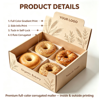 Boîte en carton ondulé alimentaire recyclable E-flute, boîte d'expédition, carton à pâtisserie pour l'emballage alimentaire de boulangerie