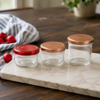 Bocaux en verre transparent de qualité alimentaire de 80 ml, 100 ml, 150 ml pour le stockage des aliments, contenants pour miel de nid d'oiseau avec couvercles en fer blanc