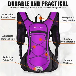 Unisex Lightweight Nylon Hydration Backpack For Hiking Cycling Running Camping With Drinking Water System