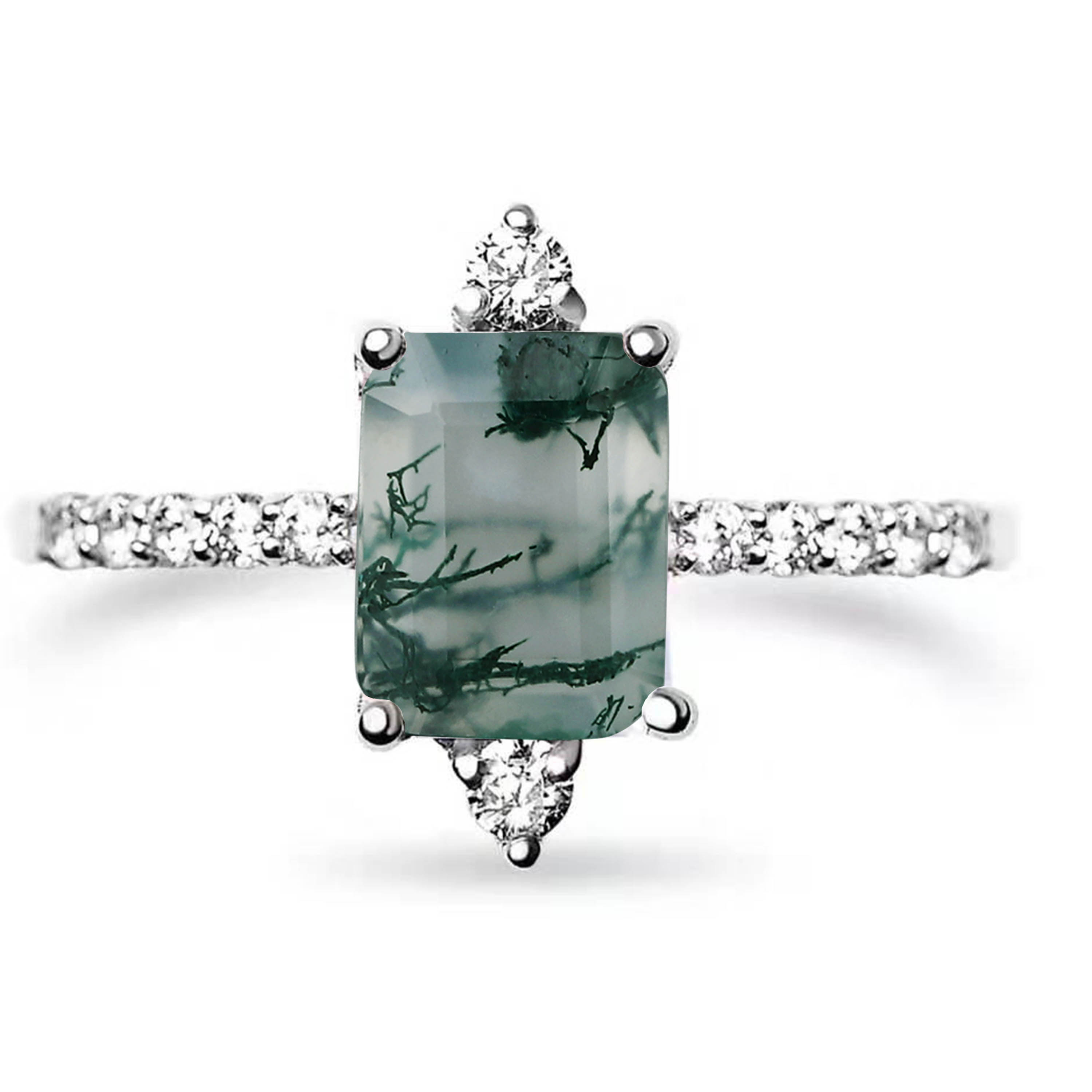 Natural Moss Agate-Rose