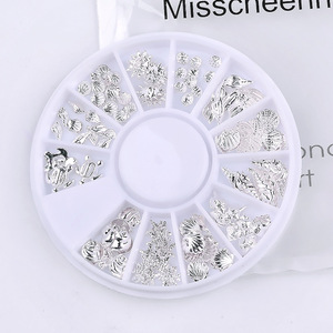 Breloques Métalliques Série Océan, Rivets Coquillages Dorés et Argentés, Amulettes Creuses 3D, Accessoires de Décoration, Fournitures en Gros pour Nail Art - Product Image 5