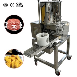 Novo Totalmente Automático Comercial <span class=keywords><strong>Burger</strong></span> Patty Que Faz A Máquina/Hamburger Patty Que Forma A Máquina SUS304 Aço Inoxidável 100-300 kg/h - Product Image 1