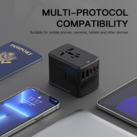 Adaptateur de voyage universel, adaptateur de prise internationale avec 3 USB C et 2 USB-A, chargeur mural tout-en-un pour les États-Unis, l'UE, le Royaume-Uni et l'Australie