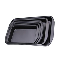 Plaque de cuisson rectangulaire octogonale profonde en acier au carbone, moule antiadhésif pour gâteaux et pizzas, vente en gros