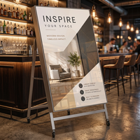 Écran LED portable haute définition P1.86, écran publicitaire dynamique pour les magasins de vêtements et l'affichage des menus de restaurants.