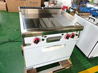Wajan Panggang Gas Alam (NG) dengan Kabinet 1/3 Alur Pengaman Api & Kontrol Suhu 150-300 kg 800x900x940mm