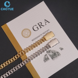 Cadena Cubana de Lujo Chapada en Oro con Plata 925 y Moissanita, Estilo Miami, Joyería Hip Hop para Mujer, Cadena Clásica de Eslabones Cubanos de Miami - Product Image 3