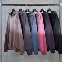 Sudadera con Capucha Premium de 480g, Ultra Pesada, Estilo Urbano, 100% Algodón, Logotipo Personalizado, Lavado Ácido, Degradado, Talla Grande, Estilo Vintage