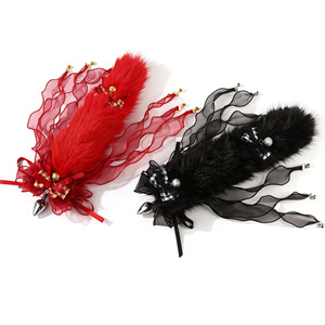 Cloud Fox Plug anal SM amovible avec nœud pied-de-poule, pompon et clochette, accessoires alternatifs - Product Image 2