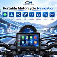 Écran CarPlay pour moto CH, étanche, avec GPS et double caméra embarquée pour Bluetooth et Android Auto