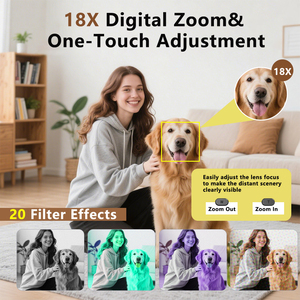 Máy ảnh A62 máy ảnh Retro <span class=keywords><strong>CCD</strong></span> 64mp chụp ảnh đa Bộ lọc ống kính phía trước zoom 18x Selfie 2000mAh tuổi thọ pin lớn - Product Image 3