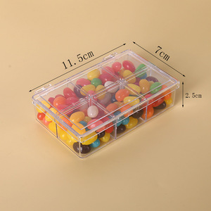 Caja de almacenamiento de plástico cuadrada transparente de 6 rejillas al por mayor para dulces, recuerdo de fiesta de boda o regalos, diseño de caja de rejilla - Product Image 1