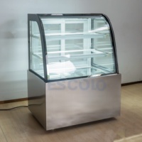 Vitrine à gâteaux en verre incurvé à 3 niveaux, réfrigérée, pour pâtisserie et stockage de gâteaux
