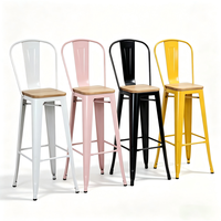 Tabouret de bar en métal style industriel loft américain, avec repose-pieds, tabouret bas simple en fer, chaise de bar domestique en fer