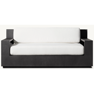 Muebles de Jardín Estilo Británico Usados, Conjuntos de Sofás con Estructura de Aluminio, Muebles de Exterior de Metal Negro - Product Image 1