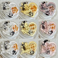 Marke Blume Herz Acryl Kuchen Dekoration für Muttertag Jahrestag Cupcake Dekoration Topper für Kuchen